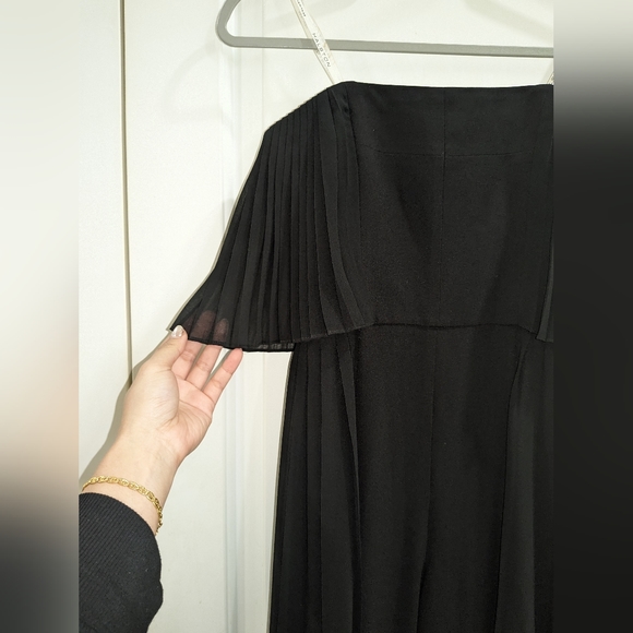 12. NWT HALSTON HERITAGE STRAPLESS PLEATED INSERT WIDE LEG JUMPSUIT - Picture 7 of 9